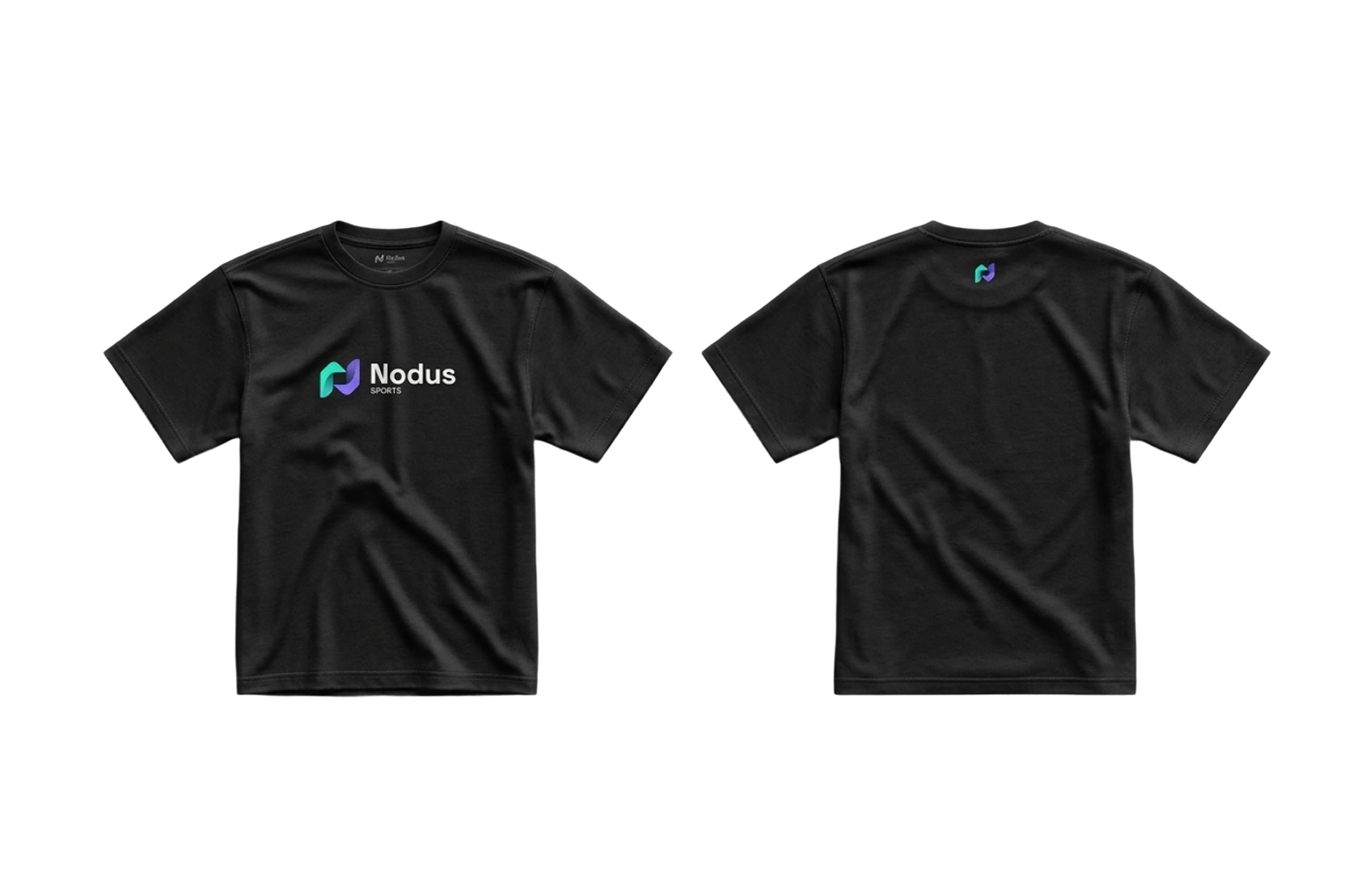 Camiseta Nodus en color negro (vista delantera y trasera)